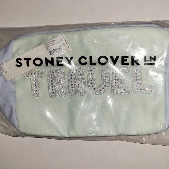 STONEY CLOVER LANE Color Block 'Travel' Large Pouch nwt Pastels